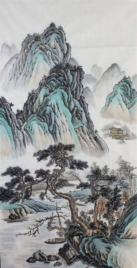 Hand Painted Shan Shui Painting Original Traditional Chinese Etsy In