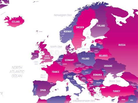 Europakarte Detaillierte Politische Landkarte Mit Tabellen Vektor Abbildung Illustration Von