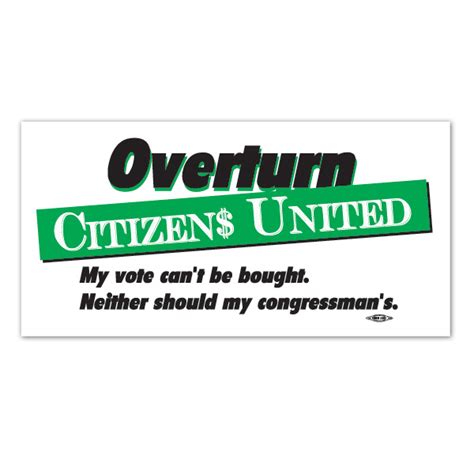 Overturn Citizens United Bumper Sticker Bs63033