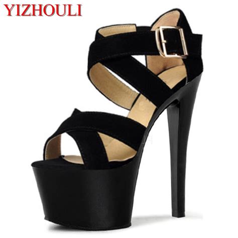 Women Sexy High Heeled Shoes Platform Ankle Strap Sandals In Summer