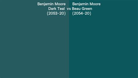 Benjamin Moore Dark Teal Vs Beau Green Side By Side Comparison
