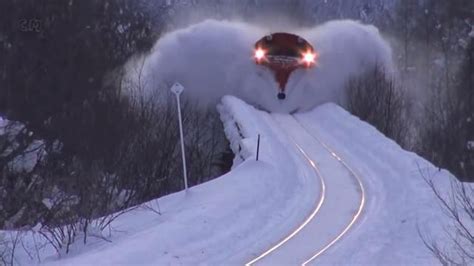 Trains Plowing Snow In Actionawesome Powerful Trains In 2020