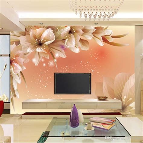 Großhandel Benutzerdefinierte Luxus Tapete Elegante Blumen Fototapete