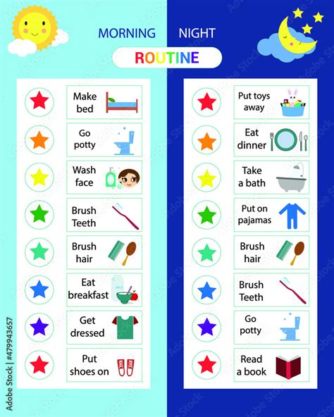 Kids Daily Responsibilities Chart Kids Daily Routine Chore Chart