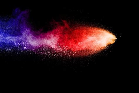 Multi Color Particles Explosion On Black Background Stock Image Image