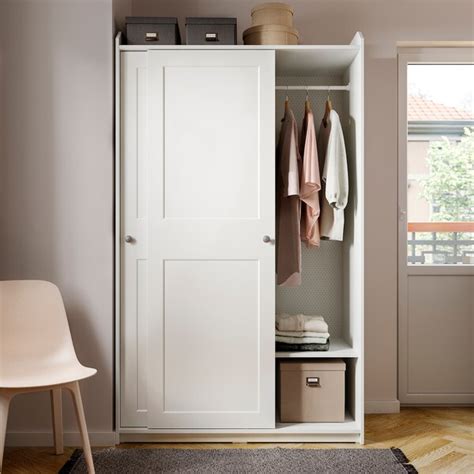 Check out our range of sliding wardrobes. HAUGA Wardrobe with sliding doors - white - IKEA