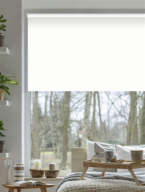 White Blackout Electric Roller Blind