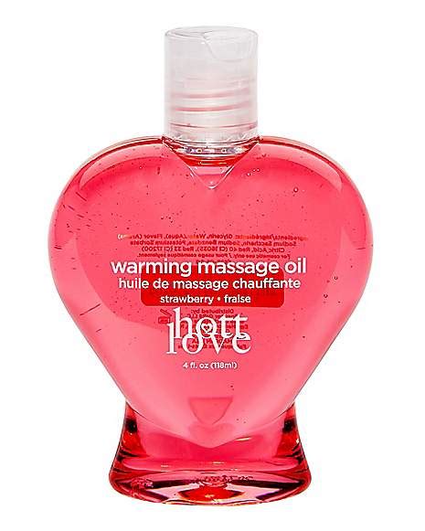 strawberry flavored warming massage oil 4 oz hott love spencer s