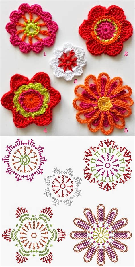 Flores Para Decoración Tejidas Al Crochet