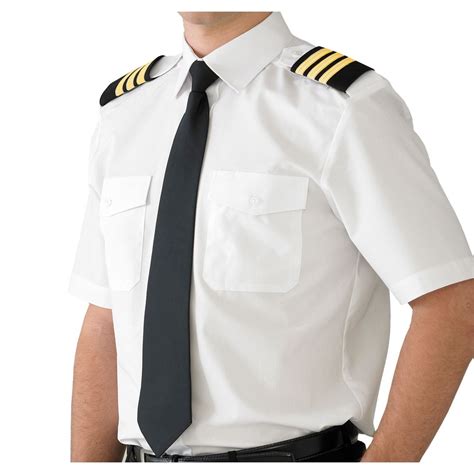 Vone Mens Pure Cotton Short Sleeve Airline Pilot Shirt Short Sleeve