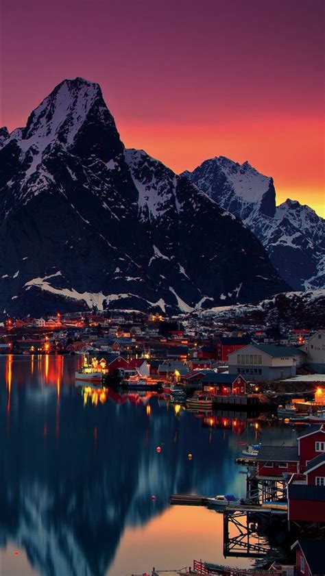 🔥 Free Download Norway Lofoten Mountains Evening Coast 4k Norway
