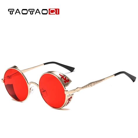 taotaoqi round sunglasses women brand designer metal frame plastic steampunk fashion women