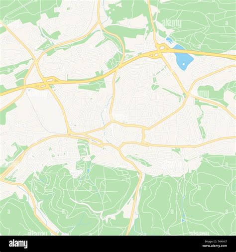 Printable Map Of Iserlohn Germany With Main And Secondary Roads And
