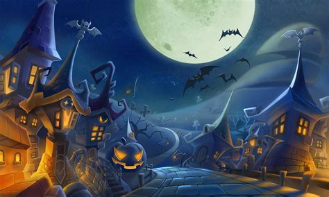 17 Astonishing Halloween Town Wallpapers