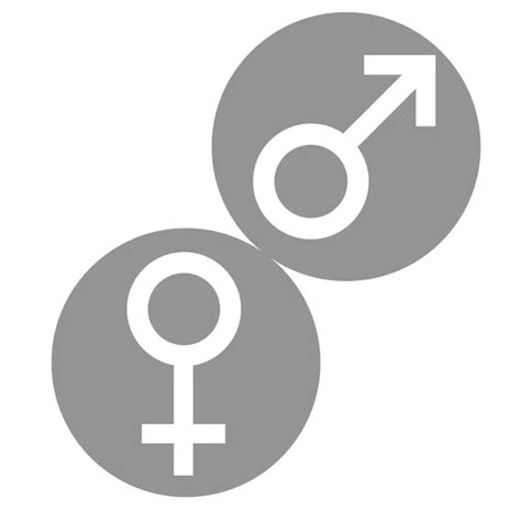 sex symbols gender woman and man flat symbols black female and male abstract symbols in gray