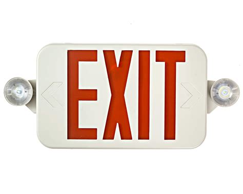 All Led Decorative Red Exit Sign And Emergency Light Combo With Battery