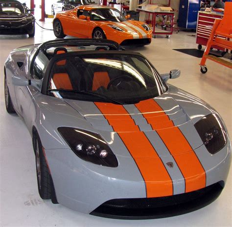 Gray Tesla Worange Stripes Vw Dune Buggy Orange Car Grey Car