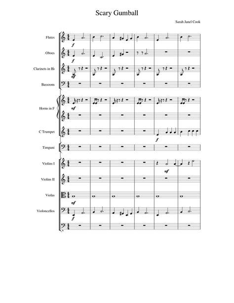 Scary Gumball Final Sarah Janel Cook Sheet Music For Flute Oboe