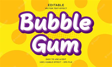 Premium Vector Editable Bubble Gum Vector Text Effect With Modern Style