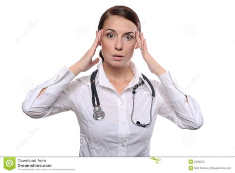Doctor With Migraine Headache Stock Image Image Of Adult Healthcare 22037531