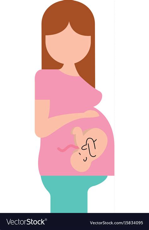 Pregnant Woman With Her Fetus Royalty Free Vector Image