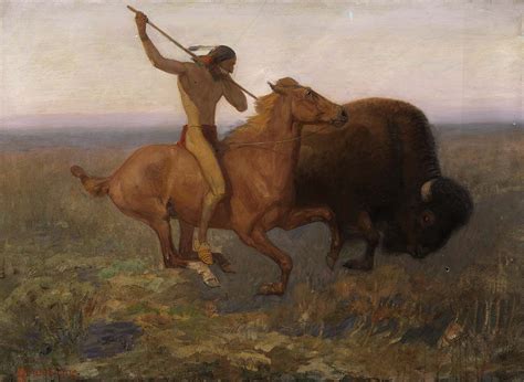 Art Reproductions Indian Hunting Buffalo By Edwin Willard Deming