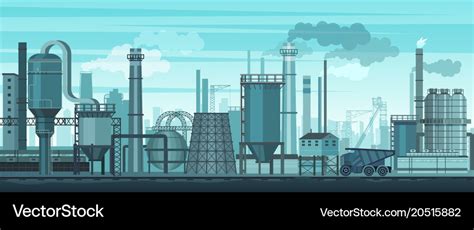 Industrial Landscape Background Industry Vector Image
