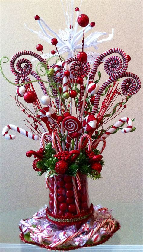 Candy Cane Candy Bouquet T Centerpiece For Parties Christmas