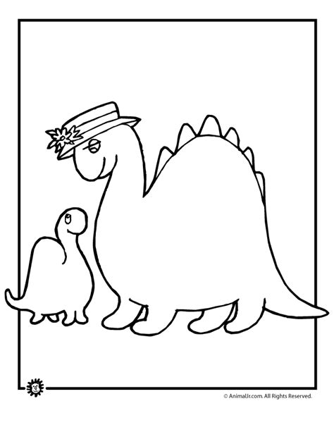 Coloring pages coloring mommy and baby animal cute printable for. Mom and Baby Dinosaurs Coloring Page | Woo! Jr. Kids Activities