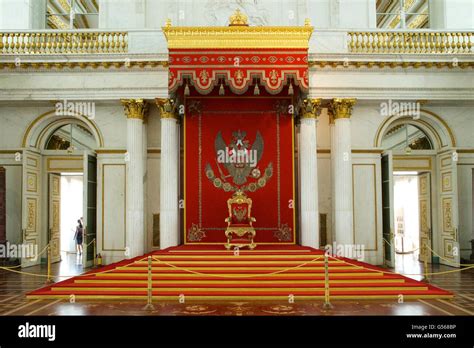 Throne In St George Hall Or Great Throne Room Winter Palace State