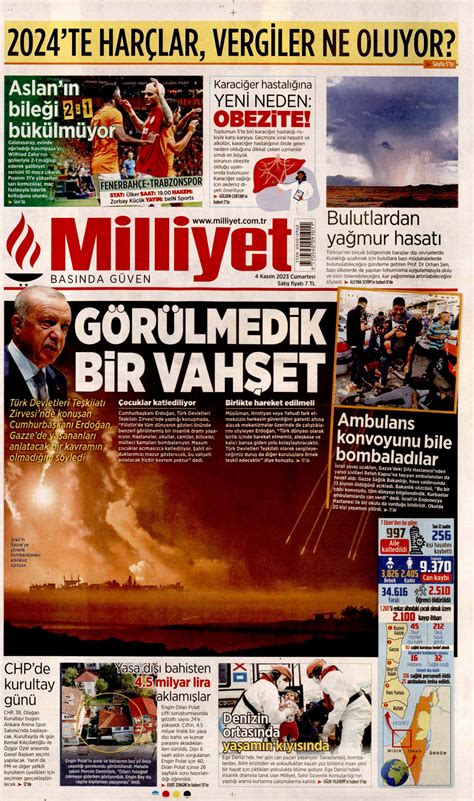 Milliyet Gazetesi Milliyet Manşet Oku Haberler 04 Kasım 2023