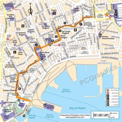 Port And University Of Naples Walk Map Produced By Pcgraphics See