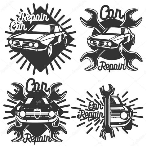 Vintage Car Repair Emblems Stock Vector Image By ©netkoff 118243840