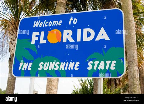 Welcome To Florida Sign Usa Stock Photo Alamy