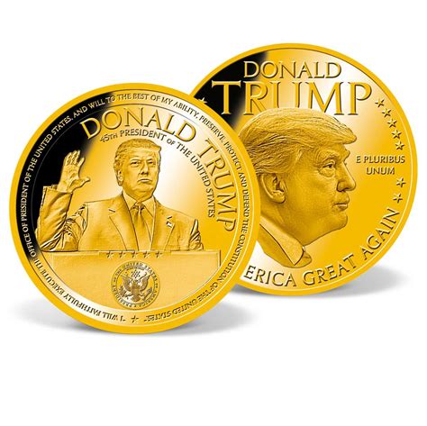 Donald Trump Oath Of Office Commemorative Coin Gold Layered Gold