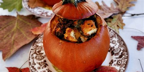 Thanksgiving Stuffing In Pumpkins Everyday Gourmet With