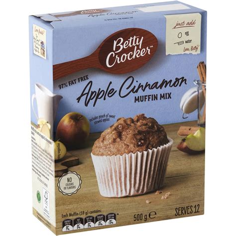 Betty Crocker Apple And Cinnamon 97 Fat Free Muffin Mix 500g Woolworths