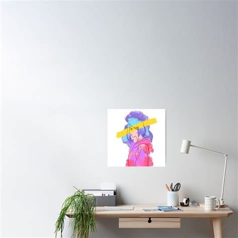 Aesthetic Anime Girl 90s Abstract Watercolor Poster For Sale By