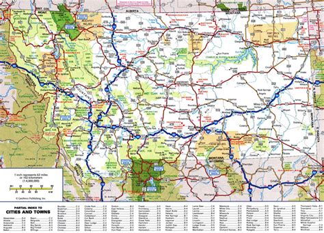 Large Detailed Roads And Highways Map Of Montana State Printable Map