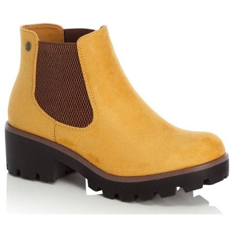 Womens 99284 68 Microscamo Yellow Microfibre Ankle Boots Womens From