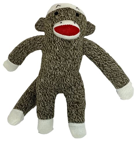 Multipet Sock Monkey Plush Dog Toy With Squeaker