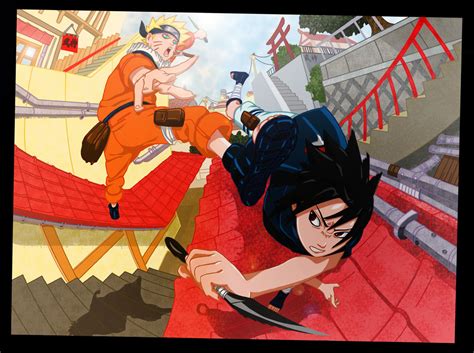 Naruto Vs Sasuke Rooftop By Skyuuketsuki On Deviantart