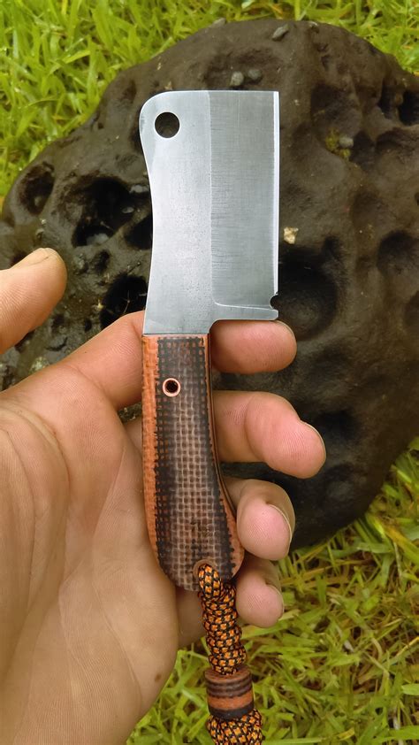 Mini Edc Cleaver With Bead Handmade Knife Survival Knife Custom