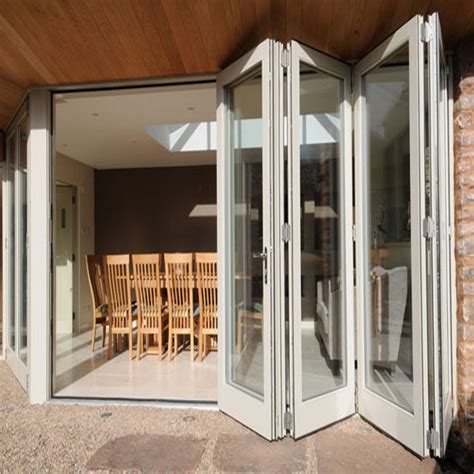 Exterior Frameless Bifold Commercial Aluminum Glass Doors Folding Type