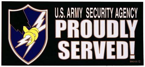 Us Army Security Agency Proudly Served Bumper Sticker Decal Etsy