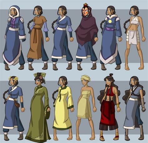 katara s outfits avatar costumes katara avatar the last airbender art