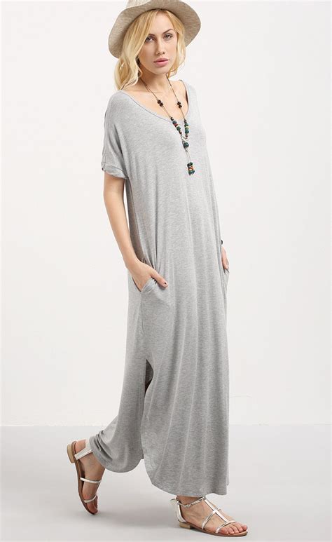 abigail grey t shirt maxi dress side split dress fashion dresses