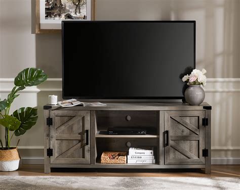 Wampat Farmhouse Tv Stand Modern Media Entertainment Center With