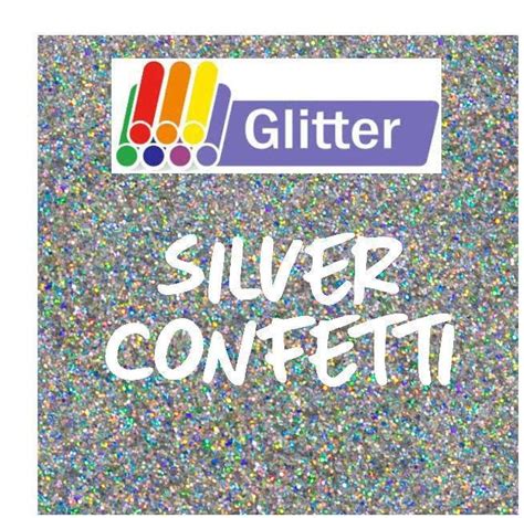 Siser Glitter Heat Transfer Vinyl Iron On Htv Silver Confetti