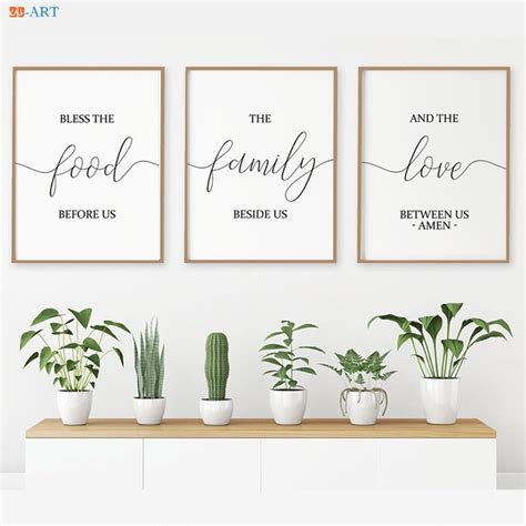 Bible Verse Canvas Painting Signs Print Quotes Poster Kitchen Wall Art